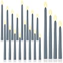 Rossesay 24 Pcs Flameless LED Taper Candles Battery Operated Candles 8.5", 9.65", 10.8", 12.8" Flameless Candlesticks Flickering for Christmas Church Wedding(Classic, Purple-C)