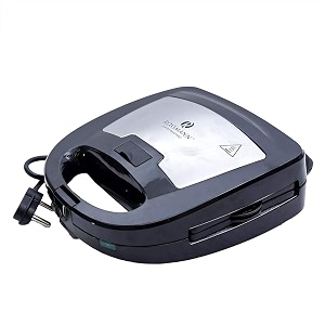 rossmann sandwich toaster with wafflegrillsandwich 3 changeable plates with open grill function black