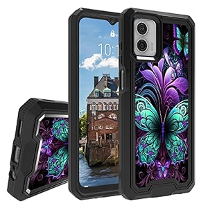 rossy case for motorola moto g 5g 2023 for moto g 5g 2023 phone case with art butterflies pattern dual layer hybrid heavy duty shockproof protection cover case for motorola moto g 5g 2023