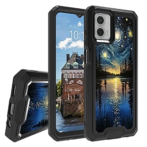 rossy case for motorola moto g 5g 2023 for moto g 5g 2023 phone case with art starry night pattern dual layer hybrid heavy duty shockproof protection cover case for motorola moto g 5g 2023