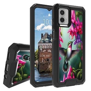 rossy case for motorola moto g 5g 2023 for moto g 5g 2023 phone case with hummingbird pattern dual layer hybrid heavy duty shockproof protection cover case for motorola moto g 5g 2023