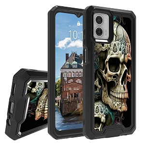 rossy case for motorola moto g 5g 2023 for moto g 5g 2023 phone case with cool skull pattern dual layer hybrid heavy duty shockproof protection cover case for motorola moto g 5g 2023