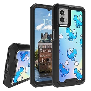 rossy case for motorola moto g 5g 2023 for moto g 5g 2023 phone case with cute blue dinosaur pattern dual layer hybrid heavy duty shockproof protection cover case for motorola moto g 5g 2023