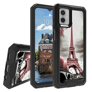 rossy case for motorola moto g 5g 2023 for moto g 5g 2023 phone case with pink paris eiffel tower pattern dual layer hybrid heavy duty shockproof protection cover case for motorola moto g 5g 2023