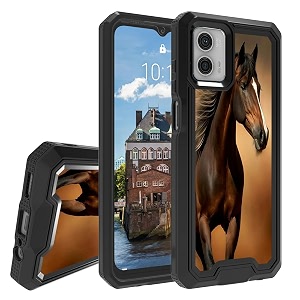 rossy case for motorola moto g 5g 2023 for moto g 5g 2023 phone case with horses running pattern dual layer hybrid heavy duty shockproof protection cover case for motorola moto g 5g 2023