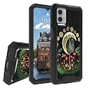 Rossy Case for Motorola Moto G 5G 2023, for Moto G 5G 2023 Phone Case with Art Moon Stars Pattern Dual Layer Hybrid Heavy Duty Shockproof Protection Cover Case for Motorola Moto G 5G 2023