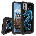 Rossy Case for Motorola Moto G 5G 2023, for Moto G 5G 2023 Phone Case with Blue Dragons Pattern Dual Layer Hybrid Heavy Duty Shockproof Protection Cover Case for Motorola Moto G 5G 2023