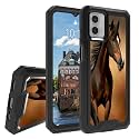 Rossy Case for Motorola Moto G 5G 2023, for Moto G 5G 2023 Phone Case with Horses Running Pattern Dual Layer Hybrid Heavy Duty Shockproof Protection Cover Case for Motorola Moto G 5G 2023