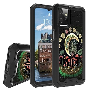 rossy for motorola moto g power 2023 case for moto g power 2023 phone case with art moon stars pattern for women men dual layer hybrid heavy duty shockproof protection case for moto g power 2023 6534