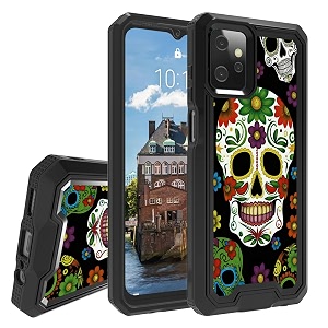 rossy for motorola moto g power 2023 case for moto g power 2023 phone case with art skull pattern for women men dual layer hybrid heavy duty shockproof protection case for moto g power 2023 6534