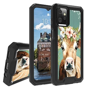rossy for motorola moto g power 2023 case for moto g power 2023 phone case with watercolor cow pattern for women men dual layer hybrid heavy duty shockproof protection case for moto g power 2023 6534