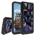 Rossy for Motorola Moto G Power 2023 Case for Moto G Power 2023 Phone Case with Black Cat Flower Pattern Dual Layer Hybrid Heavy Duty Shockproof Protection Cover Case for Moto G Power 2023 6.5"