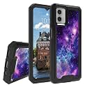 Rossy Case for Motorola Moto G 5G 2023, for Moto G 5G 2023 Phone Case with Purple Nebula Galaxy Pattern Dual Layer Hybrid Heavy Duty Shockproof Protection Cover Case for Motorola Moto G 5G 2023