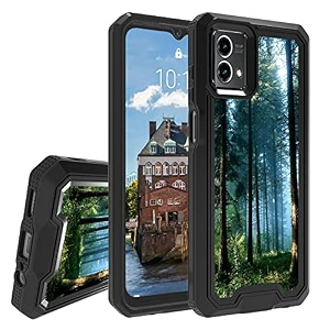 rossy for motorola moto g power 2023 case for moto g power 2023 phone case with nature misty forest pattern dual layer hybrid heavy duty shockproof protection cover case for moto g power 2023 6534