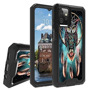 rossy for motorola moto g power 2023 case for moto g power 2023 phone case with owl dream catcher pattern dual layer hybrid heavy duty shockproof protection cover case for moto g power 2023 6534