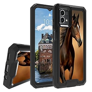 rossy case for motorola moto g 5g 2023 for moto g 5g 2023 phone case with horses running pattern dual layer hybrid heavy duty shockproof protection cover case for motorola moto g 5g 2023