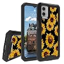 Rossy Case for Motorola Moto G 5G 2023, for Moto G 5G 2023 Phone Case with Black Sunflowers Pattern Dual Layer Hybrid Heavy Duty Shockproof Protection Cover Case for Motorola Moto G 5G 2023