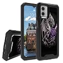 Rossy Case for Motorola Moto G 5G 2023, for Moto G 5G 2023 Phone Case with Dragon with Purple Rose Pattern Dual Layer Hybrid Heavy Duty Shockproof Protection Cover Case for Motorola Moto G 5G 2023