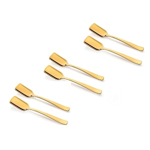 cutlery set stainless steel gold premium spoon set luxury dinning tabelware gift for house warming ice-cream spoon 10 cm