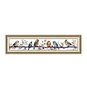 Rosyfoxes Cross Stitch Kits Stamped Full Range of Embroidery Starter Kits for Adult DIY- Printed kit Birdies 4(Printed) 14ct 2 trands 37.4×7.5 inches
