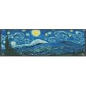 Rosyfoxes Cross Stitch Kits Stamped Full Range of Embroidery Starter Kits for Beginners DIY 14CT 2 Strands - Printed kit Starry Night Panorama (Van Gogh)(Printed) 46.1x16.9 inches