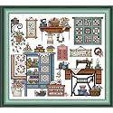 Rosyfoxes Cross Stitch Kits Stamped Full Range of Embroidery Starter Kits for Adult DIY-Printed kit Love Sewing 2(Printed) 11ct 3-trands20.5x18.1inches