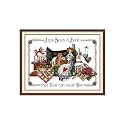 Rosyfoxes Cross Stitch Kits Stamped Full Range of Embroidery Starter Kits for Adult DIY- Printed kit Love sews a Band (Printed) 11CT 3-Strands 21.3×16.5 Inches