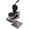Andrew James Rotary Waffle Baker 1.5inch deep-1 Year Warranty(TEFLON COATING ISN'T COVERED) + Free Waffle Making Accessories (Silicone Tong, Spatula, Brush, Batter Dispenser Bottle)