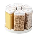 Rotating Grain Dispenser - 6 Grid Turning Cereal Storage Container, Large Capacity Food Organizer for Dry Goods | Space Saving Countertop Solution for Kitchen Pantry | Practical Holder for Flour Oatme