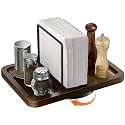 Rotating Napkin Holder for Table with Salt and Pepper Shakers Caddy