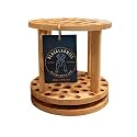 Rotating Paint Brush Holder - Handmade Paint Brush Holder Rotating Art Supply Organizer – Large Capacity Cherry Hardwood Brush Organizer for Desk, Arts and Crafts