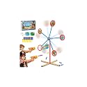 Rotating Target Shooting Games Toys for Boys, 2 Toy Guns & 20 Darts, Dinosaur & Pirate Rocket Targets Compatible with Nerf Guns, Outdoor Carnival Birthday Gifts for Kids Age 3 4 5 6 7 8 9 10 12+