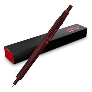rotring 600 mechanical pencil hb lead 05 mm with full metal housing chocolate brown non-slip knurled grip zone and hex shank