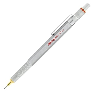 rotring 800 retractable 07mm mechanical pencil - silver