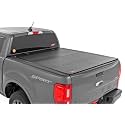 Rough Country Hard Flip Up Truck Bed Cover for Ford Ranger (2019-2023) - Fits 5' (61") Bed, Weather-Resistant, Tri-Fold Aluminum Panels
