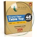 Round Clear Tempered Glass Table Top 48 Inch with 3/8 Inch Thick Flat Polished Edge Ideal for Tables Desks Workspaces and Outdoor Furniture by Fab Glass and Mirror