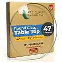Round Clear Tempered Glass Table Top 47 Inch with 1/4 Inch Thick Flat Polished Edge Ideal for Tables Desks Workspaces and Outdoor Furniture by Fab Glass and Mirror