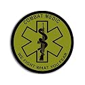Round Combat Medic We Fight What You Fear Sticker (Green Logo EMT Medical Combat Vinyl Decal for car Truck Tank or Laptop (3 inch) U.S. Army Licensed