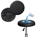 Round Cushion Cover, Elastic Round Chair Protector, Washable Fabric Seat Cover for Home, Salon, Spa, Office, 30-36 cm, Black