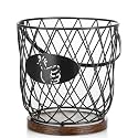 Round Egg Basket for Gathering Fresh Eggs, Metal