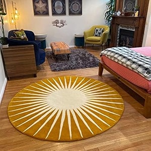 round handmade thick woolen anti slip carpet and rugs for living room bedroom hall dinning room etc 8x8 feet rugs