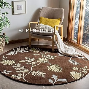 round handmade thick woolen anti slip carpet and rugs for living room bedroom hall dinning room 4x4 size