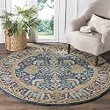 Round Handmade Thick Woolen Anti Slip Carpet and Rugs for Living Room Bedroom Hall Dinning Room etc 11x11 feet