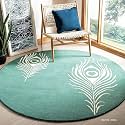 Round Handmade Thick Woolen Anti Slip Carpet and Rugs for Living Room Bedroom Hall Dinning Room 4x4 Size