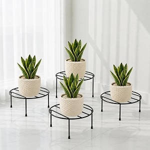 round metal plant stand set of 4 rust-resistant pot riser