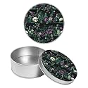 Round Metal Tin Container with Removable Lid, Gothic Magic Skull Durable Metal Storage Box for Crafts Snacks Candies Office Supplies Small Items 3.54 x 1.38 inch– Single Pack