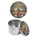 Round Metal Tin Container with Removable Lid, Frogs Mushrooms Durable Metal Storage Box for Cookies Spices Tea Candies Cakes Jewelry Cosmetics 3.54 x 2.36 inch– Single Pack