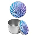 Round Metal Tin Container with Removable Lid, Abstract Pink Flowers Durable Metal Storage Box for Cookies Spices Tea Candies Cakes Jewelry Cosmetics 3.54 x 2.36 inch– Single Pack