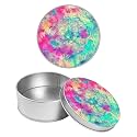 Round Metal Tin Container with Removable Lid, Galaxy Mandalas Durable Metal Storage Box for Crafts Snacks Candies Office Supplies Small Items 3.54 x 1.38 inch– Single Pack