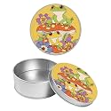 Round Metal Tin Container with Removable Lid, Mushrooms Frog Durable Metal Storage Box for Crafts Snacks Candies Office Supplies Small Items 3.54 x 1.38 inch– Single Pack